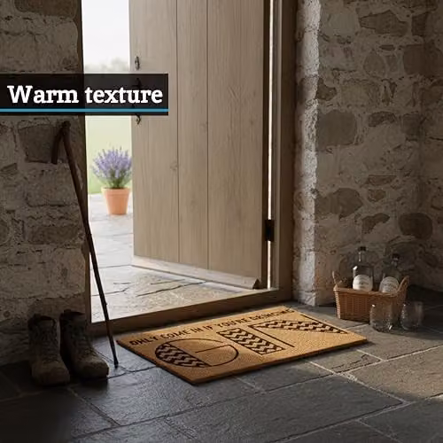 Orsina Graphic Coir Doormat with Non-Slip PVC Backing, Brown/Beige/Black, W: 100 cm, D: 60 cm, H: 2 cm – 4