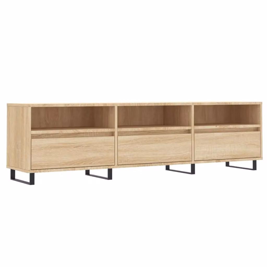 Berkfield Home Modern Sonoma Oak TV Cabinet in Brown, W: 150 cm, D: 30 cm, H: 44.5 cm – 2