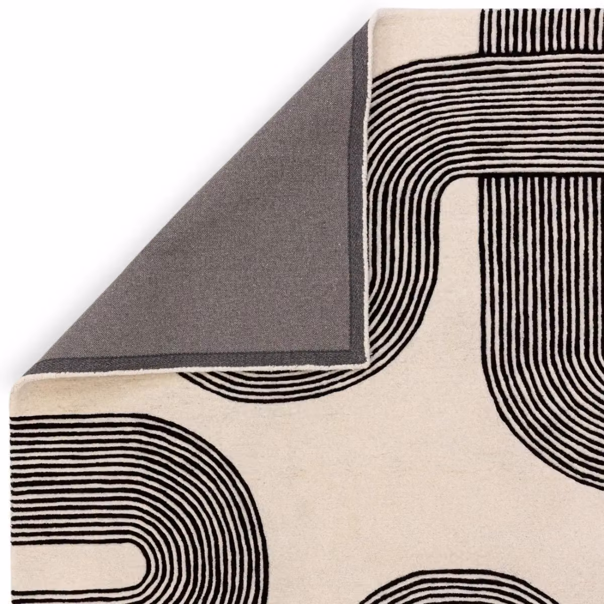 The Rug Shop UK Handmade Modern Abstract Area Rug in Beige and White, W: 160 cm, D: 230 cm – 4
