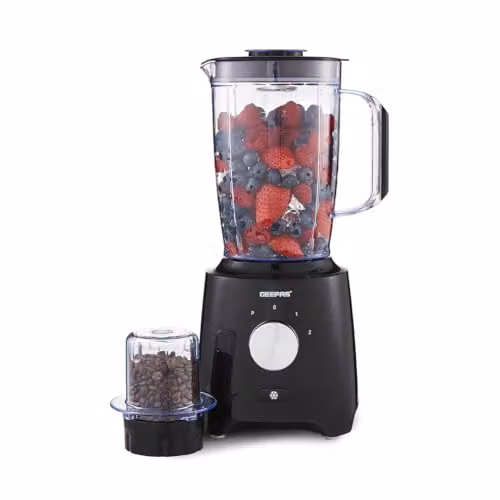 Geepas 2-in-1 Blender and Smoothie Maker with Spice Mill, 550W, 1.8L, Black – 1