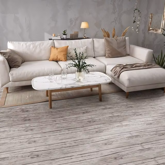 Livingandhome Grey Rustic Wood Effect Self-adhesive Waterproof Plank Flooring