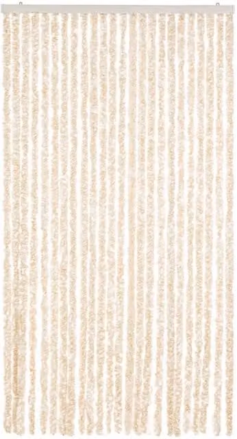 Berkfield Home Soft Fly Curtain in Beige and White Chenille, W: 100 cm, H: 230 cm
