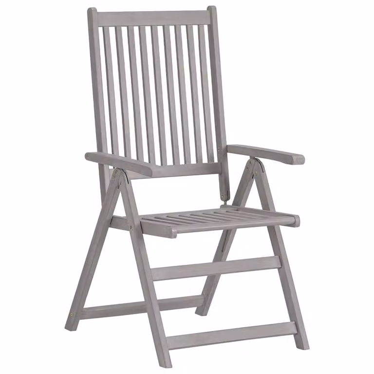 Berkfield Home 5 Piece Extendable Garden Dining Set in Grey Solid Acacia Wood