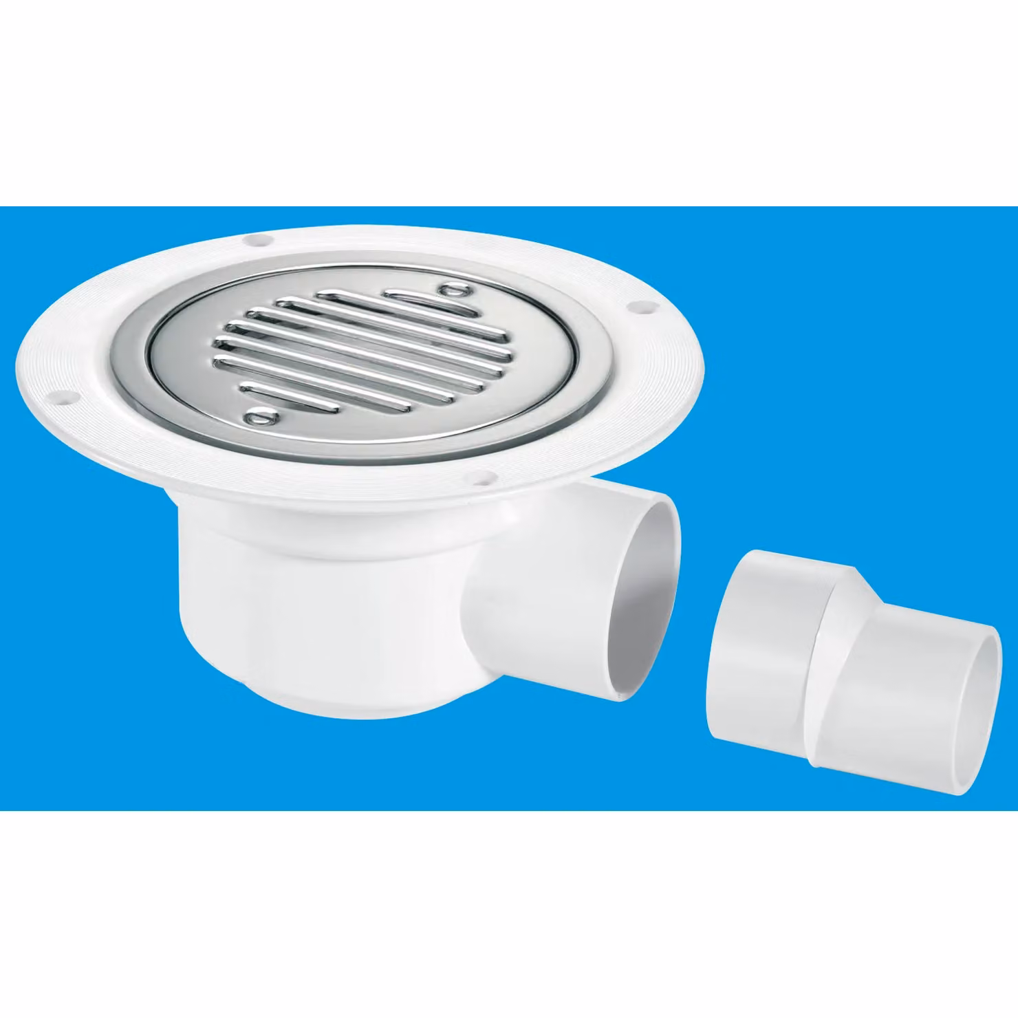 McAlpine TSG50SS-SL-SC 50mm Water Seal Trapped Gully with Clamp Ring and Cover in White – 2
