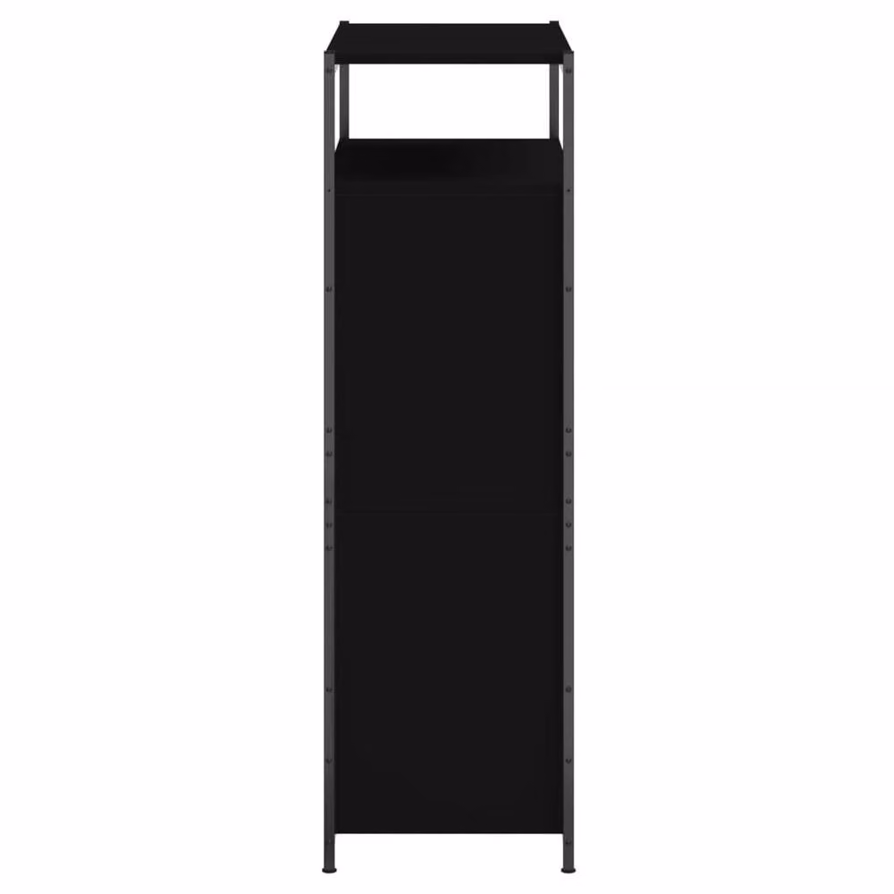 Berkfield Home Modern Black Shoe Cabinet with Tilting Compartments, W/D/H: 75 x 34 x 112 cm – 4