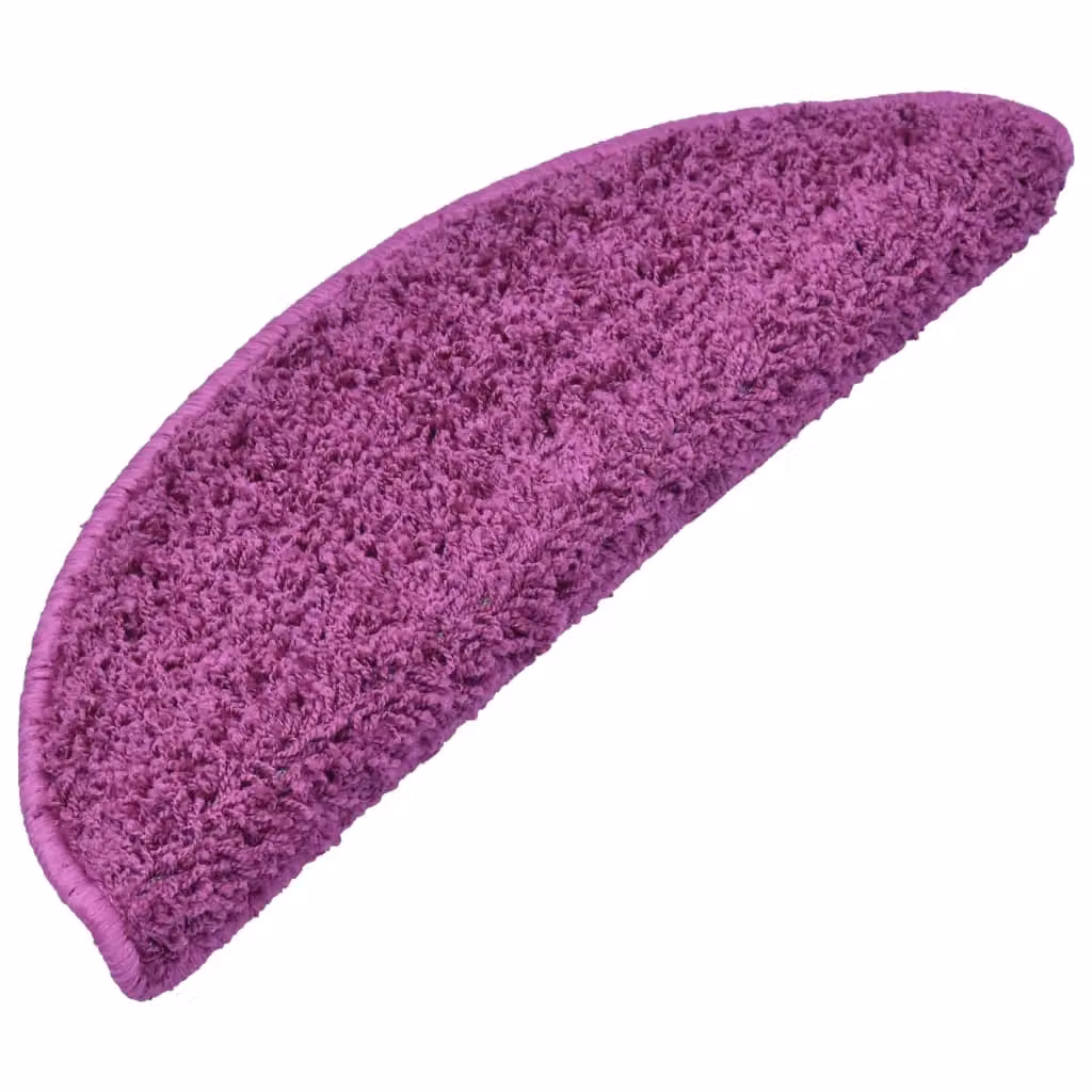 Berkfield Home Self-Adhesive Carpet Stair Treads, 15 Pieces, Purple, W: 65 cm, D: 21 cm, H: 4 cm – 2