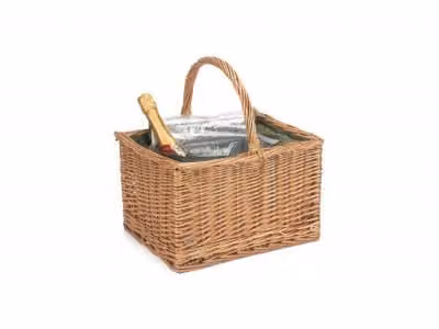 Red Hamper Insulated Rattan Picnic Basket in Green and Brown – 2