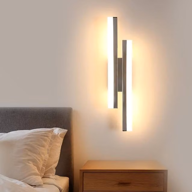 Goeco LED Wall Light in Silver, 16 W, 3000 K Warm White, 40 cm – 1