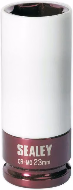 Loops 23mm Chrome Molybdenum Alloy Wheel Impact Socket with 1/2 inch Square Drive and Rim Protect Sleeve – 1