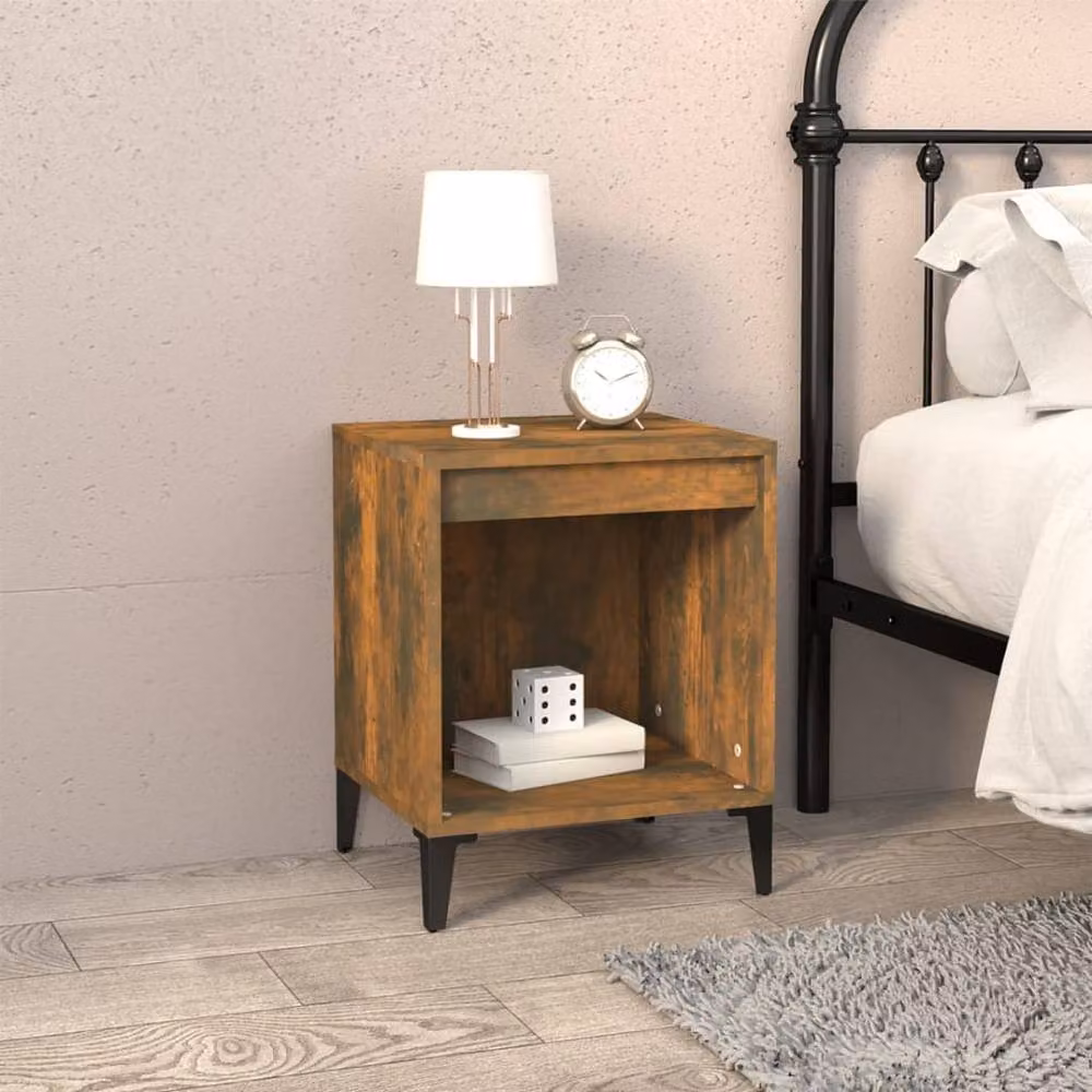 Berkfield Home Smoked Oak Bedside Cabinet in Brown, W/D/H: 40 x 35 x 50 cm – 2