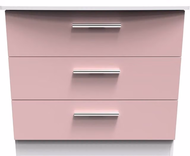 Ready Assembled 2 U Harrow 3 Drawer Chest in Dusty Pink