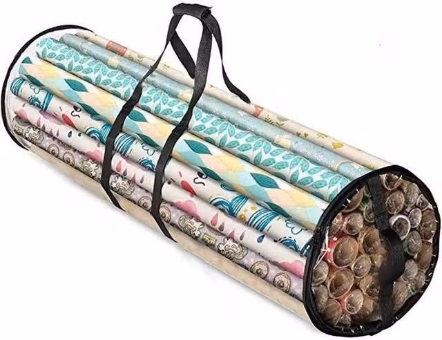NESTLUNE Black Cylinder Wrapping Paper Storage Bag, H 100 cm x W 15 cm x D 15 cm – 1