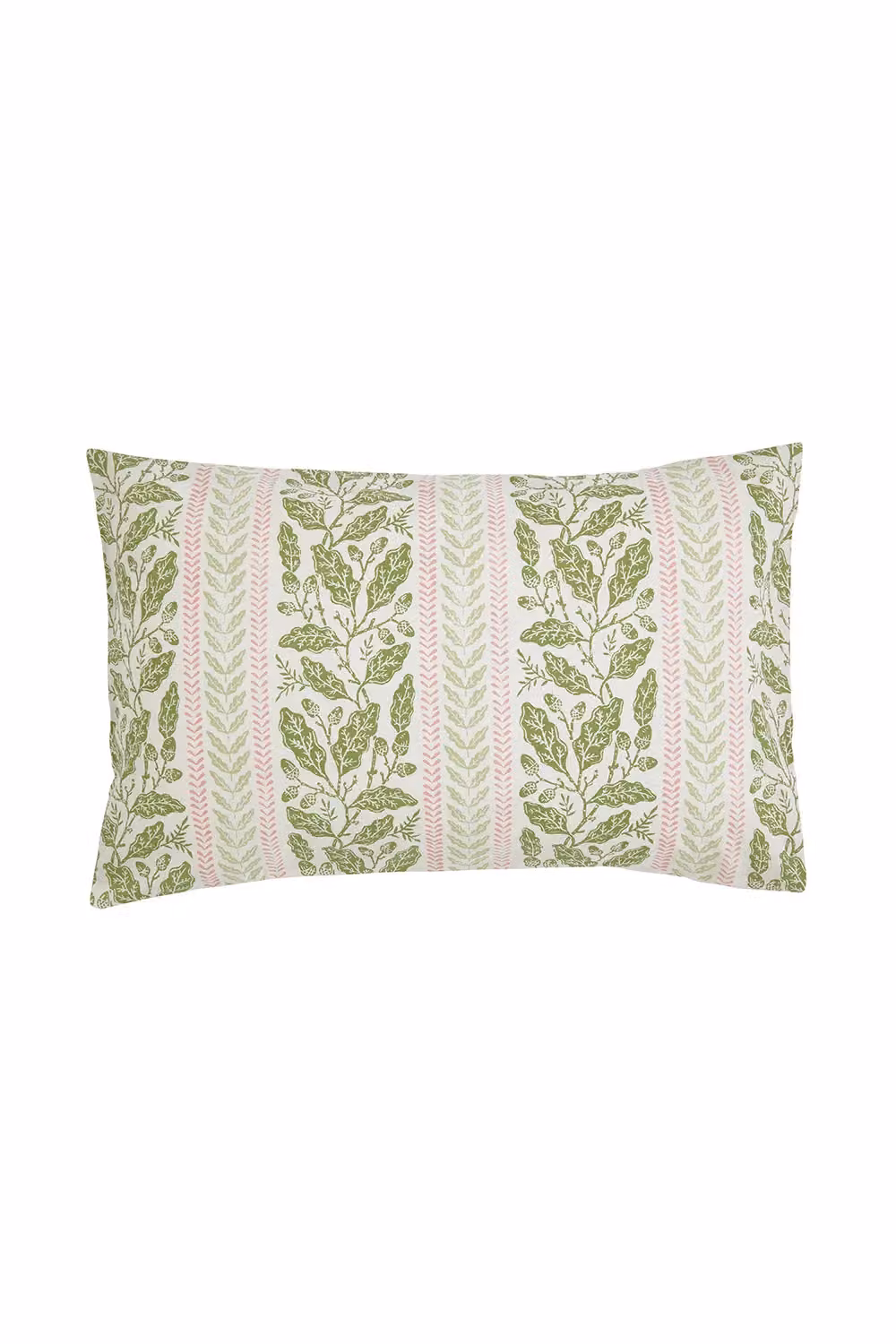 Helena Springfield Harvest Moon Oak Stripe Reversible Cotton Duvet Cover and Pillowcase Set in Green and Pink, W/D/H: 200 x 220 cm – 2
