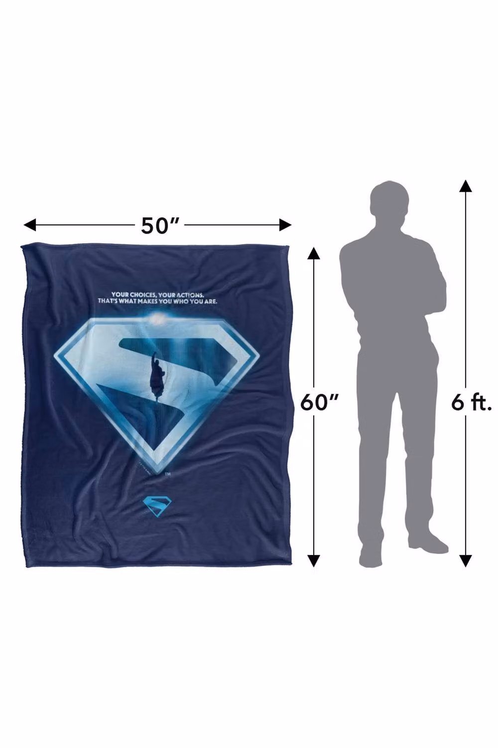 Warner Bros. Superman 2025 Your Choices Shield Super Soft Fleece Throw Blanket, Multicolour, W: 91 cm, D: 147 cm – 7