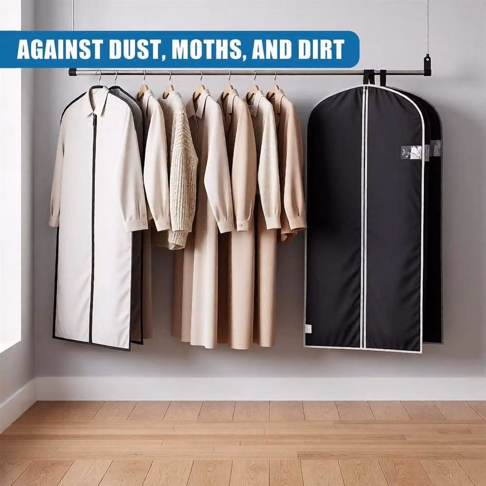 SPETLEK 2-Piece Breathable Zip-Up Garment Bags in Black, Length: 150 cm – 4