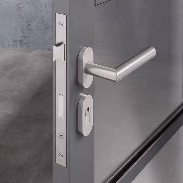 Forgeworks Thin Frame Mortise Sashlock in Silver Satin Stainless Steel, 35mm