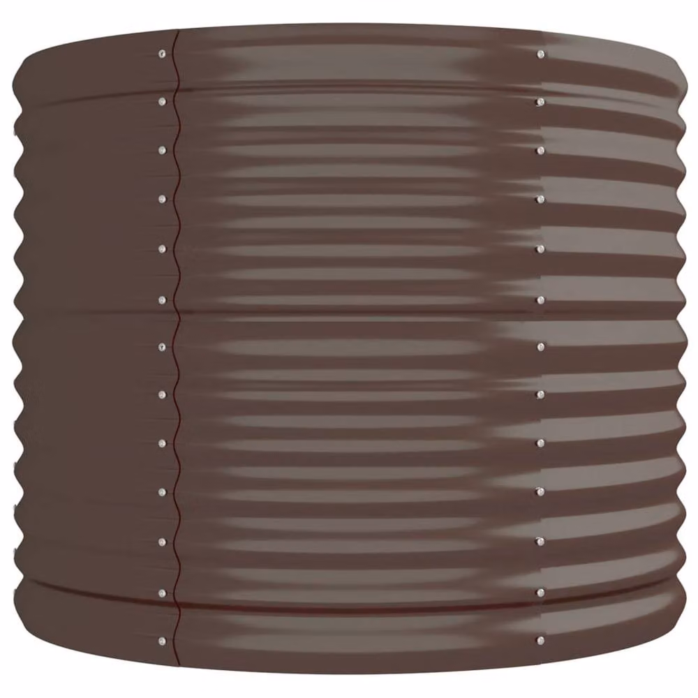 Berkfield Home Garden Brown Powder-coated Steel Raised Bed W/D/H: 296 x 80 x 68 cm – 3