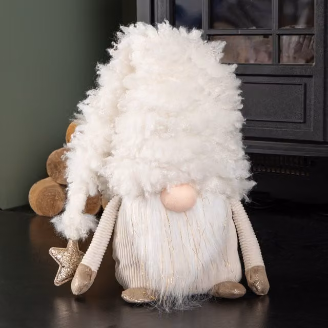 Samuel Alexander White Scandinavian Christmas Snow Gonk Tabletop Decoration, Height: 28 cm – 1