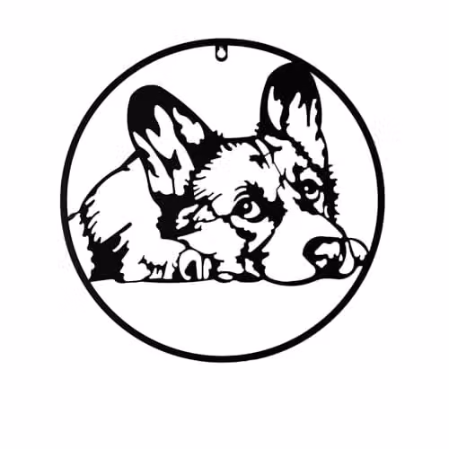Widdop and Co Country Living Round Metal Wall Art Plaque with Animal Graphic in Black and White, Diameter: 40 cm