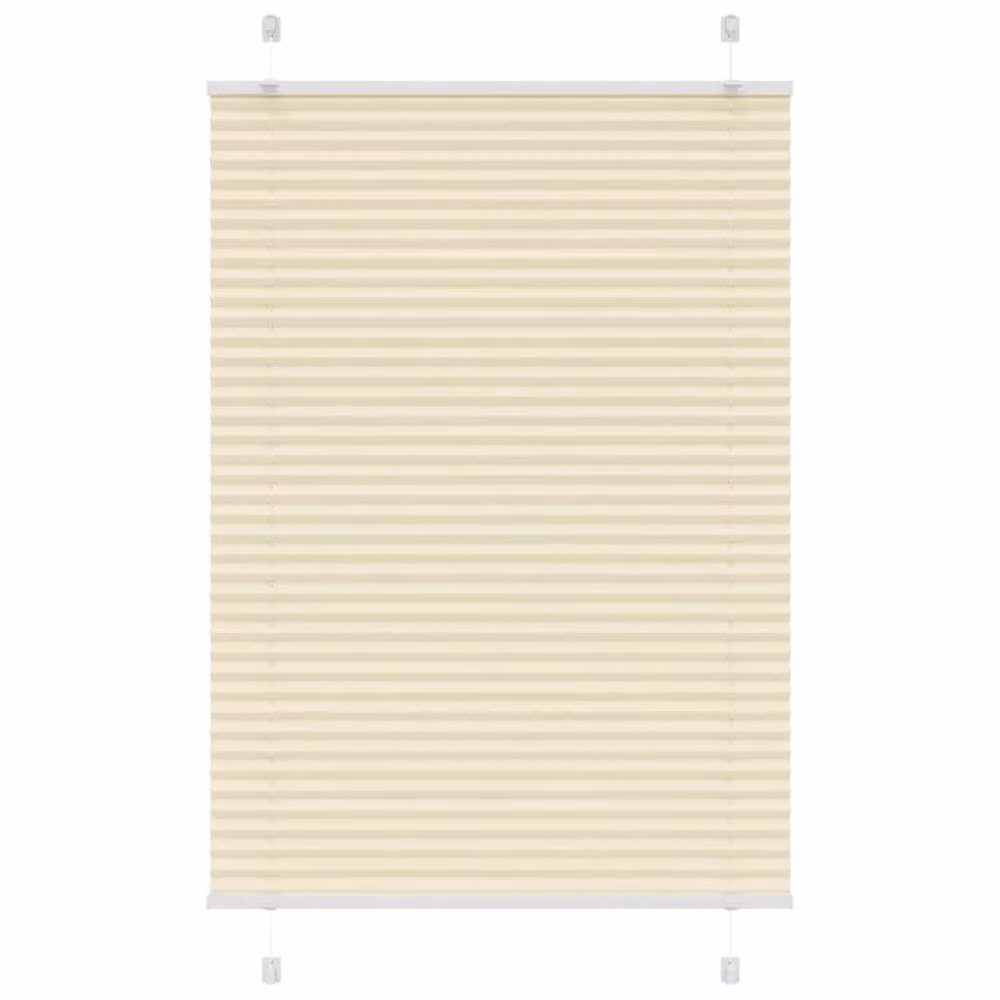 Berkfield Home Single Pleat Corded Blind in Beige Polyester, W: 85 cm, H: 150 cm