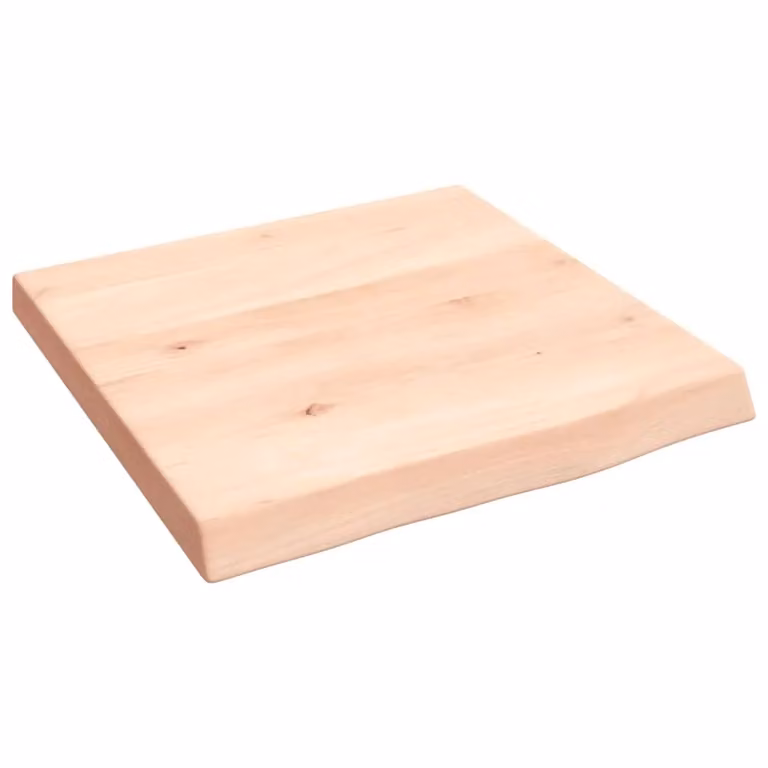 Berkfield Home Brown Untreated Solid Wood Bathroom Countertop, W/D/H: 40 x 40 x 2-4 cm