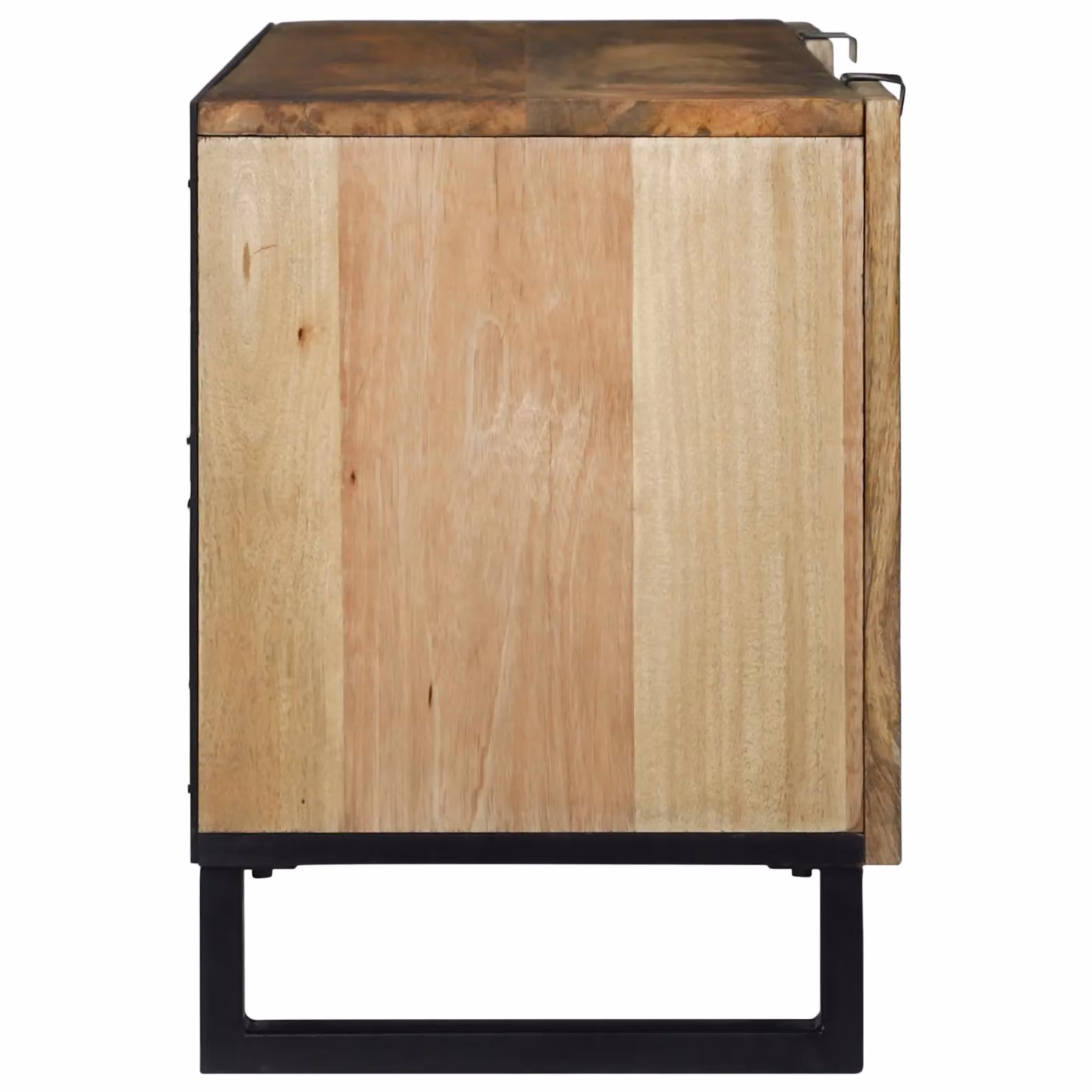 Berkfield Home Modern Striped TV Cabinet in Beige, made from Mango Wood and MDF, W/D/H: 105 x 33.5 x 46 cm – 3