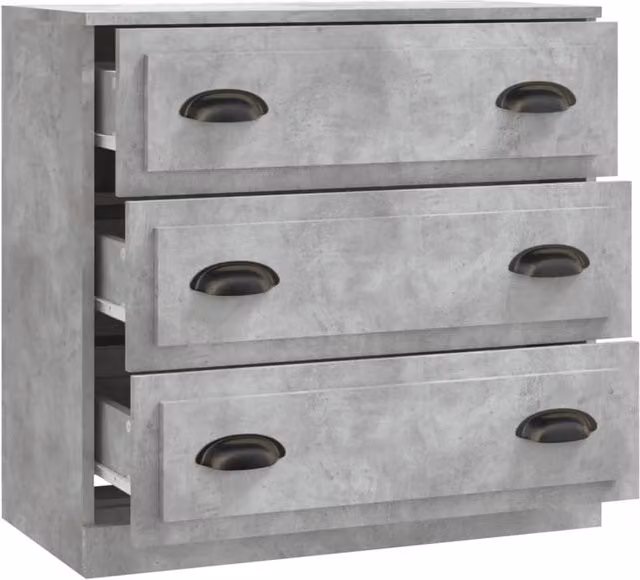 Berkfield Home Industrial Sideboard in Concrete Grey, W/D/H: 70 x 35.5 x 67.5 cm