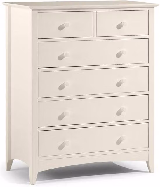 Cheshire Premium Luma 4 + 2 Drawer Chest in Stone White Off-White