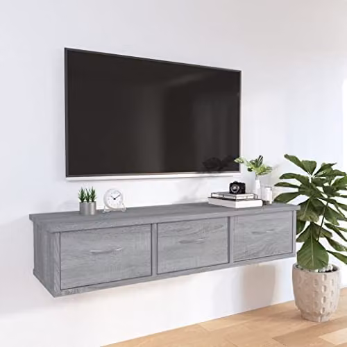 vidaXL Wall Cabinet in Grey Sonoma, W: 88 cm, D: 26 cm, H: 18.5 cm – 2