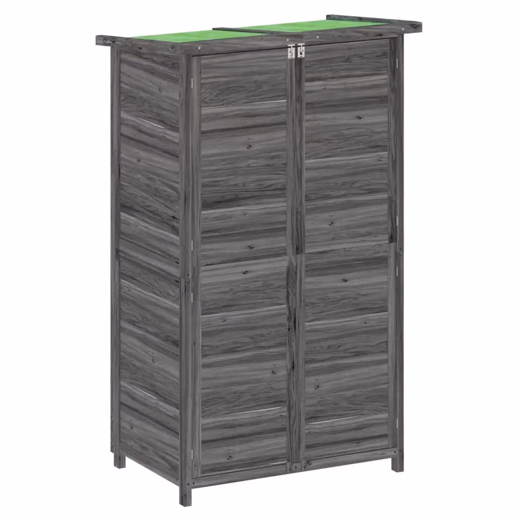 Berkfield Home Grey Pent Garden Tool Shed in Rustic Solid Wood, W/D/H: 83 x 57 x 140 cm – 2