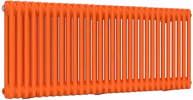 Lux Heat Horizontal 2 Column Steel Radiator in Orange, W: 137.0 cm, H: 50.0 cm