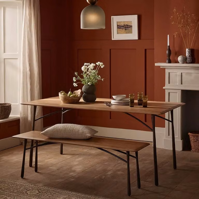 Atkin & Thyme Frida Rectangular Mango Wood Dining Table in Brown