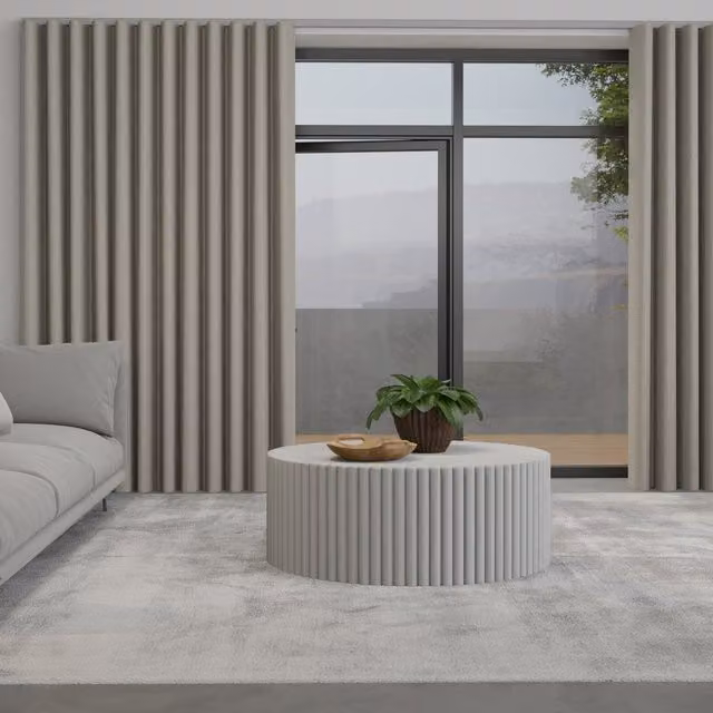Terrys Positano Made to Measure Blackout Wave Curtain with Track in Oatmeal