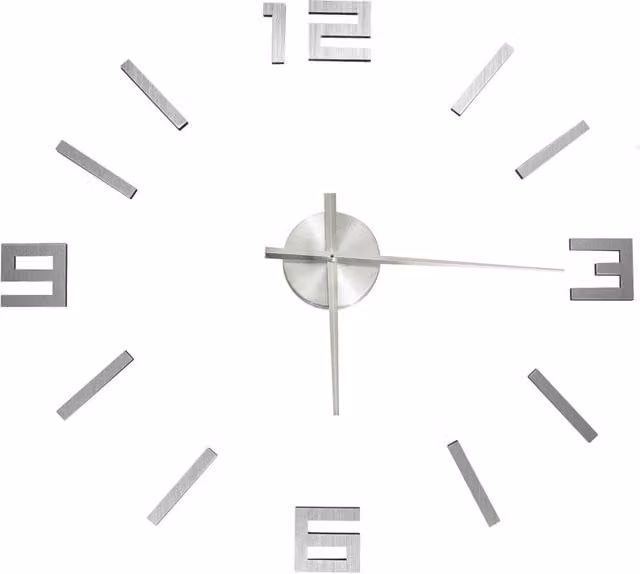 Berkfield Home Modern 3D Geometric Wall Clock in Silver, Diameter: 100 cm – 1