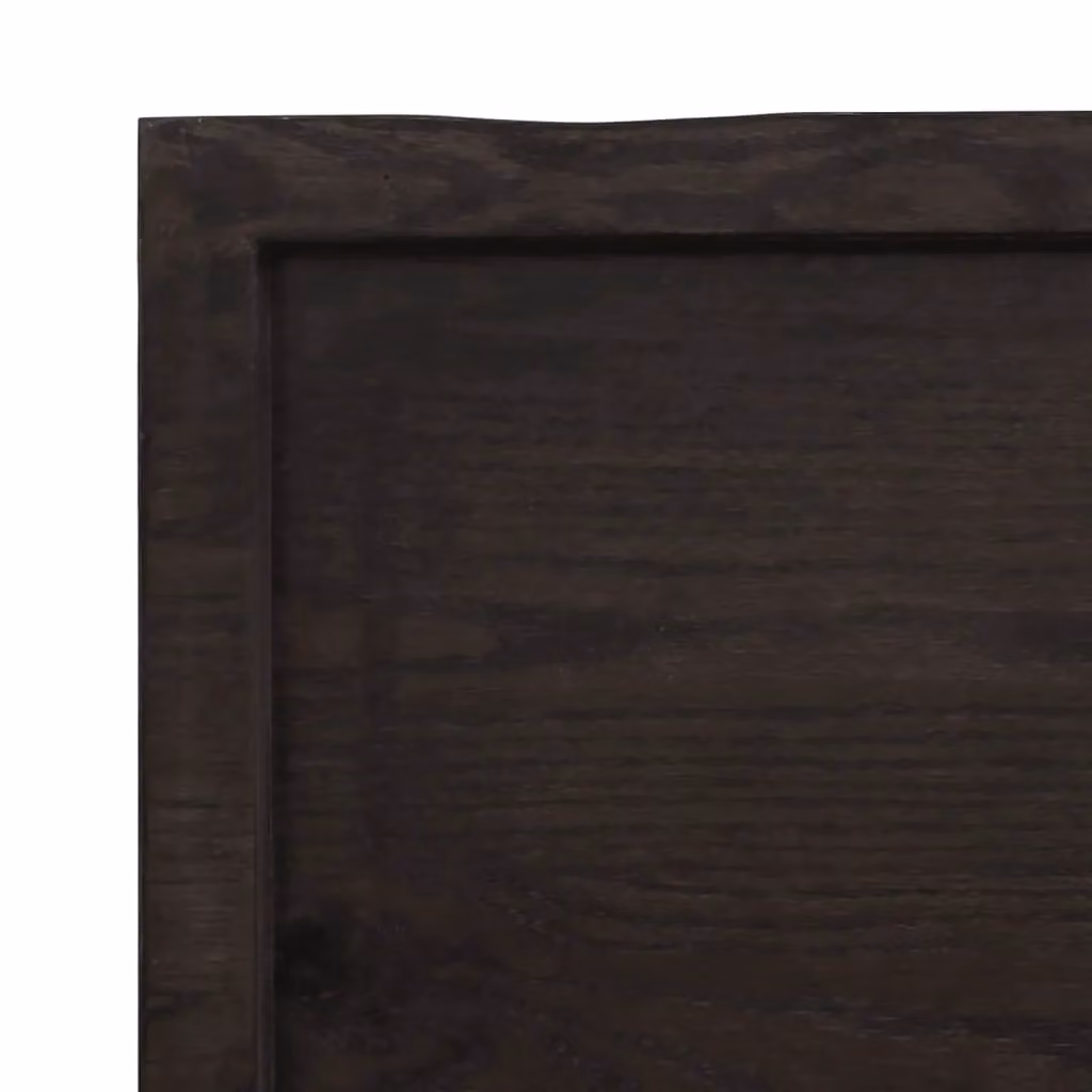Berkfield Home Table Top in Dark Grey Treated Solid Oak, W: 200 cm, D: 50 cm, H: 2-6 cm – 3