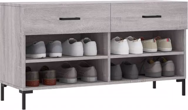 Berkfield Home Grey Sonoma Shoe Bench W/D/H: 102 x 35 x 55 cm – 1