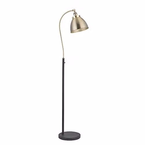 Netlighting Franklin Adjustable LED Task Floor Lamp in Black and Gold/Brass – 1