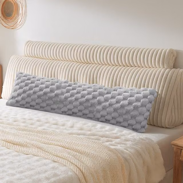 Velosso Snug Soft Comforting Support Body Bolster Pillow in Silver/Grey