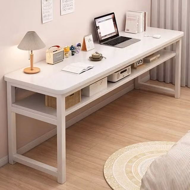 ERGOVEXA Computer Desk with Storage Shelf in White – 1