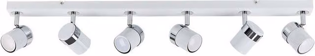 ValueLights Rosie 6 Way Adjustable Ceiling Bar Spotlight in White and Chrome