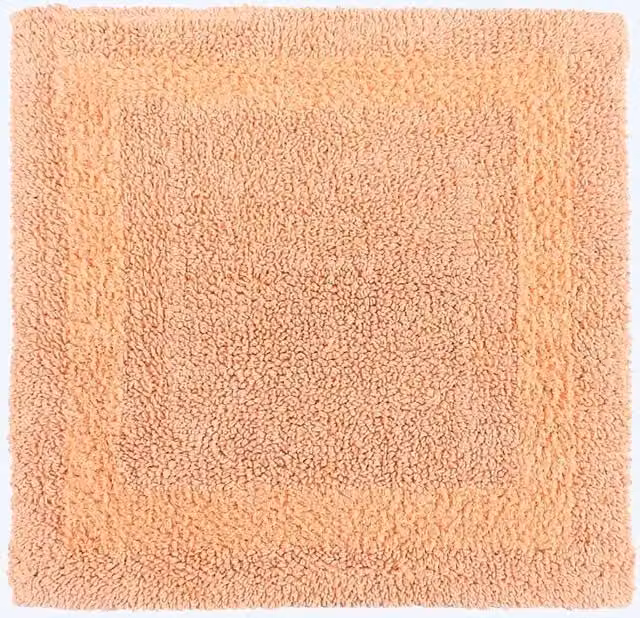 Homescapes Luxury Square Cotton Bath Mat, Peach, W/D: 50 x 50 cm