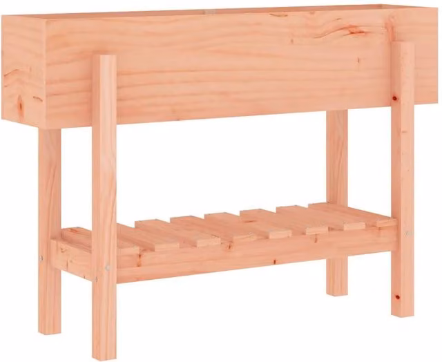 Berkfield Home Garden Raised Bed in Light Brown Solid Wood, W/D/H: 101 x 30 x 69 cm