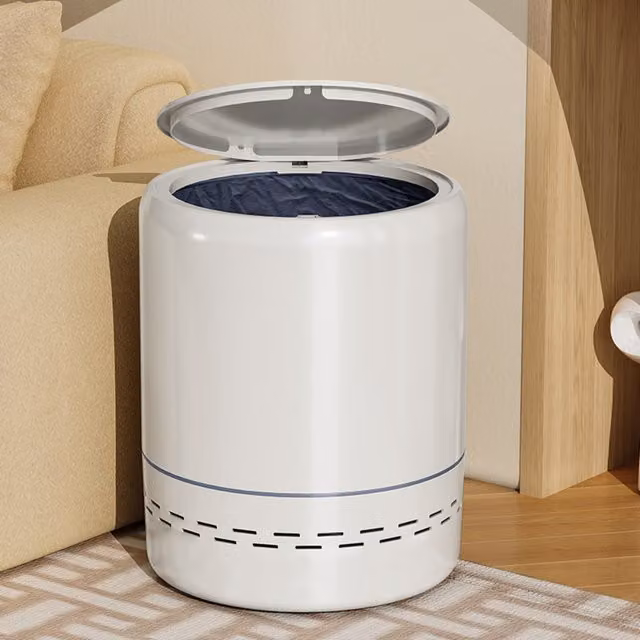 Livingandhome White Touch Bagging Rubbish Bin with Lid, 12.3 l