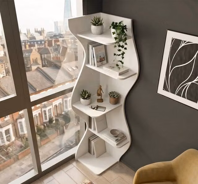 Decorotika Nila Modern White MDF Bookcase
