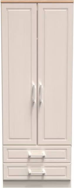 Ready Assembled 2 U Norfolk 2 Door 2 Drawer Wardrobe in Taupe/Beige