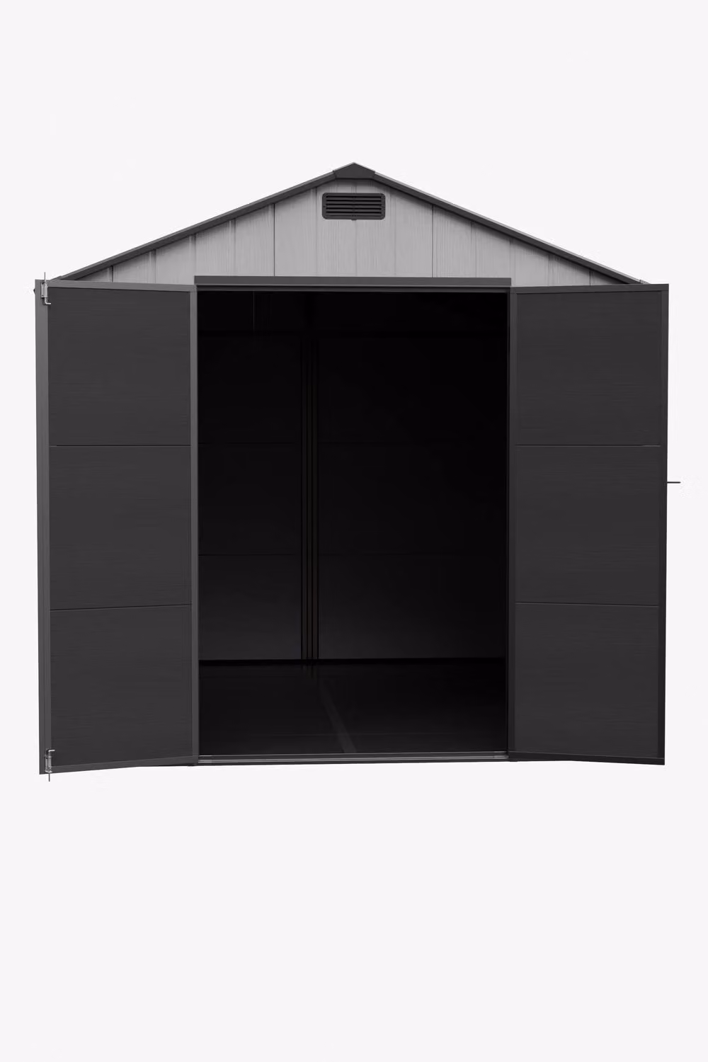 Living and Home Grey Plastic Garden Storage Shed with Lockable Door and Window, W: 243.84 cm, D: 243.84 cm, H: 203.2 cm – 5