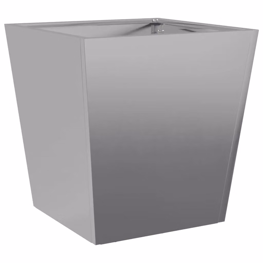 Berkfield Home Galvanised Steel Garden Planter Tub in Grey, W/D/H: 40 x 40 x 40 cm – 2