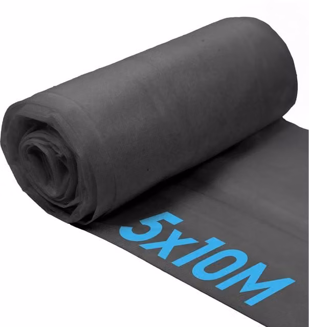 Harbour Housewares 50gsm Black Weed Control Garden Fabric, 5kg