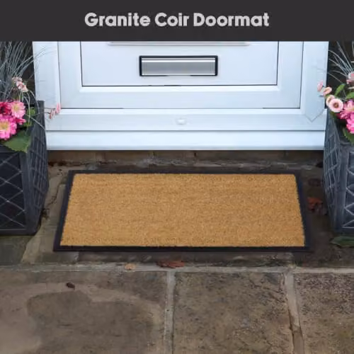 JVL Plain Granite Design Tufted Coir Doormat with Rubber Base, Brown, W: 40 cm, D: 70 cm – 6