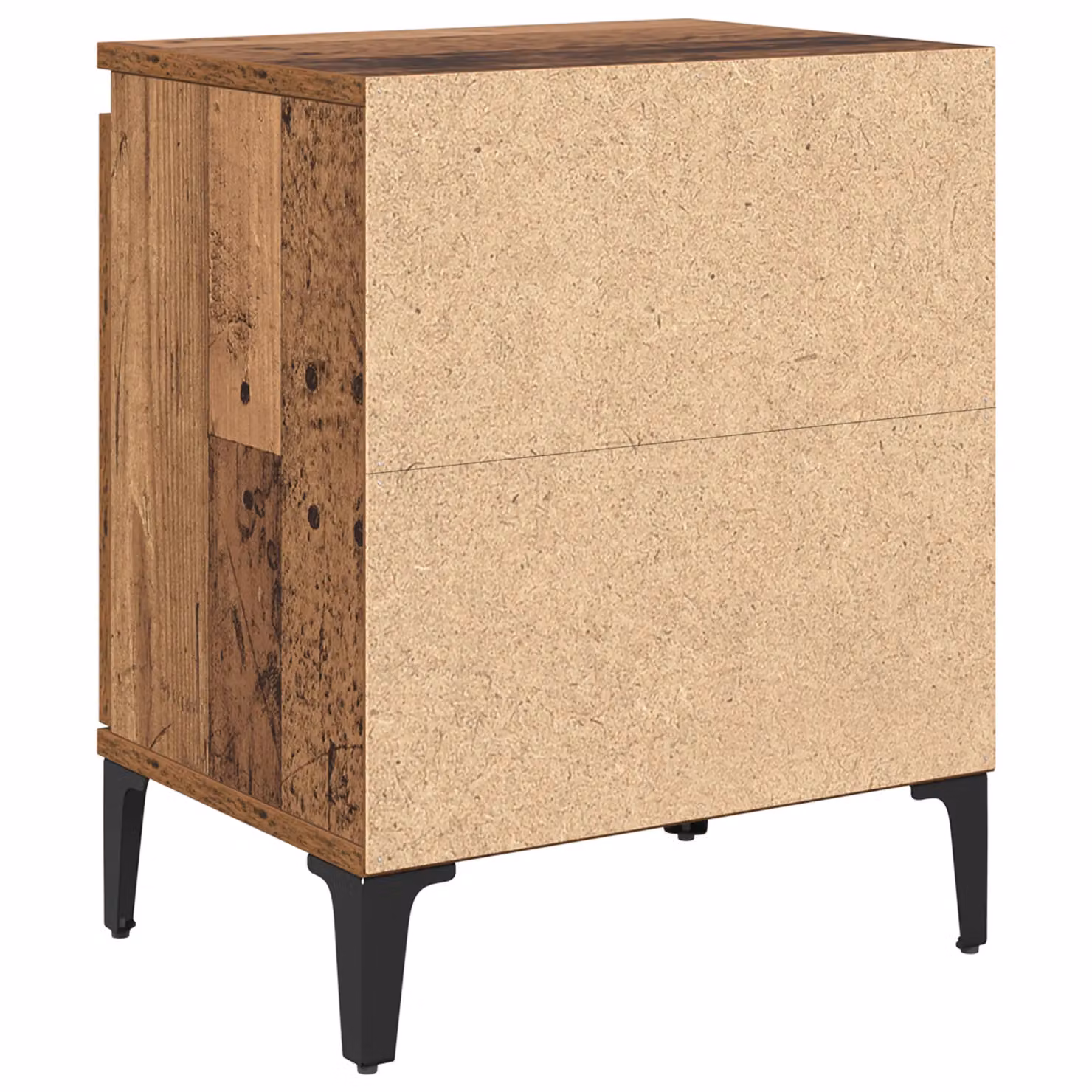 Berkfield Home Old Wood Nightstand in Brown, Solid Wood and Metal, W/D/H: 40 x 30 x 50 cm – 5
